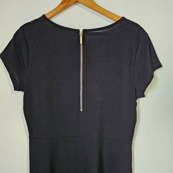 NWT MICHAEL KORS BLACK SCOOP NECK SKATER DRESS SHORT SIZE LARGE - Picture 6 of 16